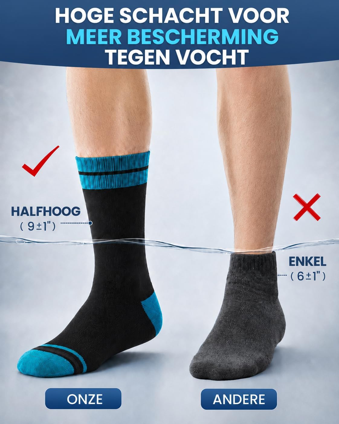 Thumbnail 6 de Niorasen waterdichte herensokken voor outdoor, halfhoog en 3-laags