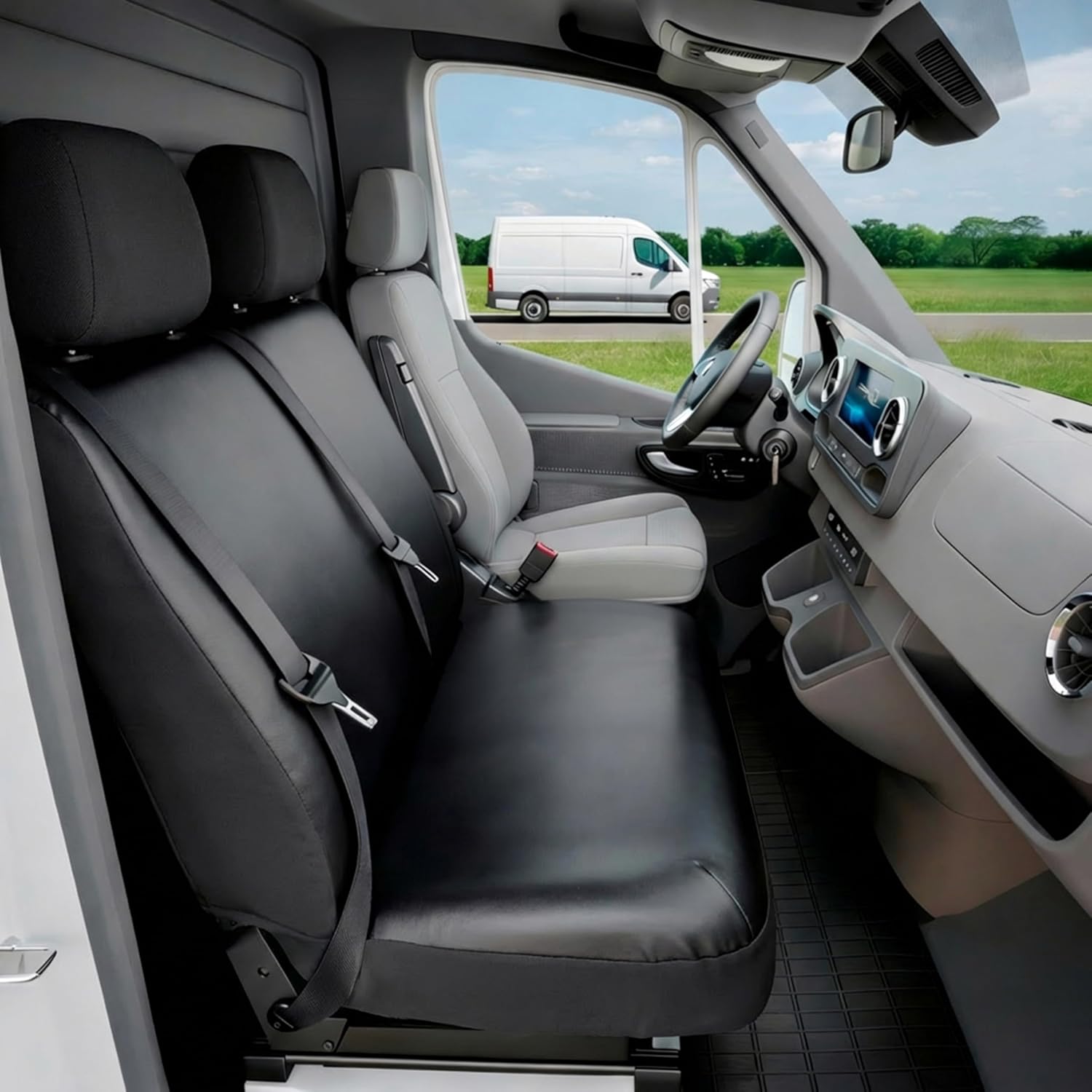 Walser Transporter Sitzbezüge VW T6 – Doppelbank vorne klappbar, Kunstleder, passgenau