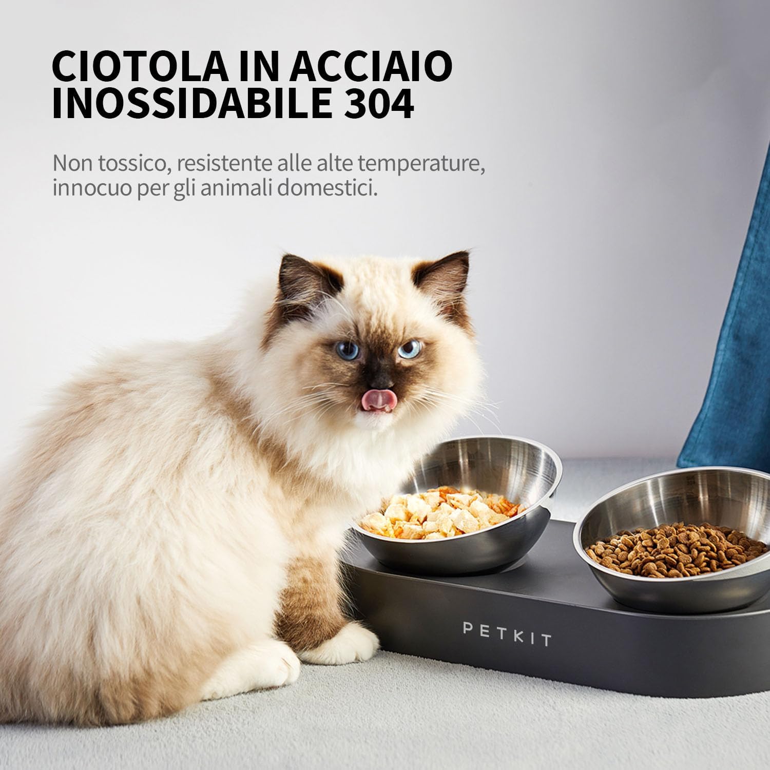 Detalle 2 de PETKIT Cybertail Ciotola rialzata 13,7 cm 🐾