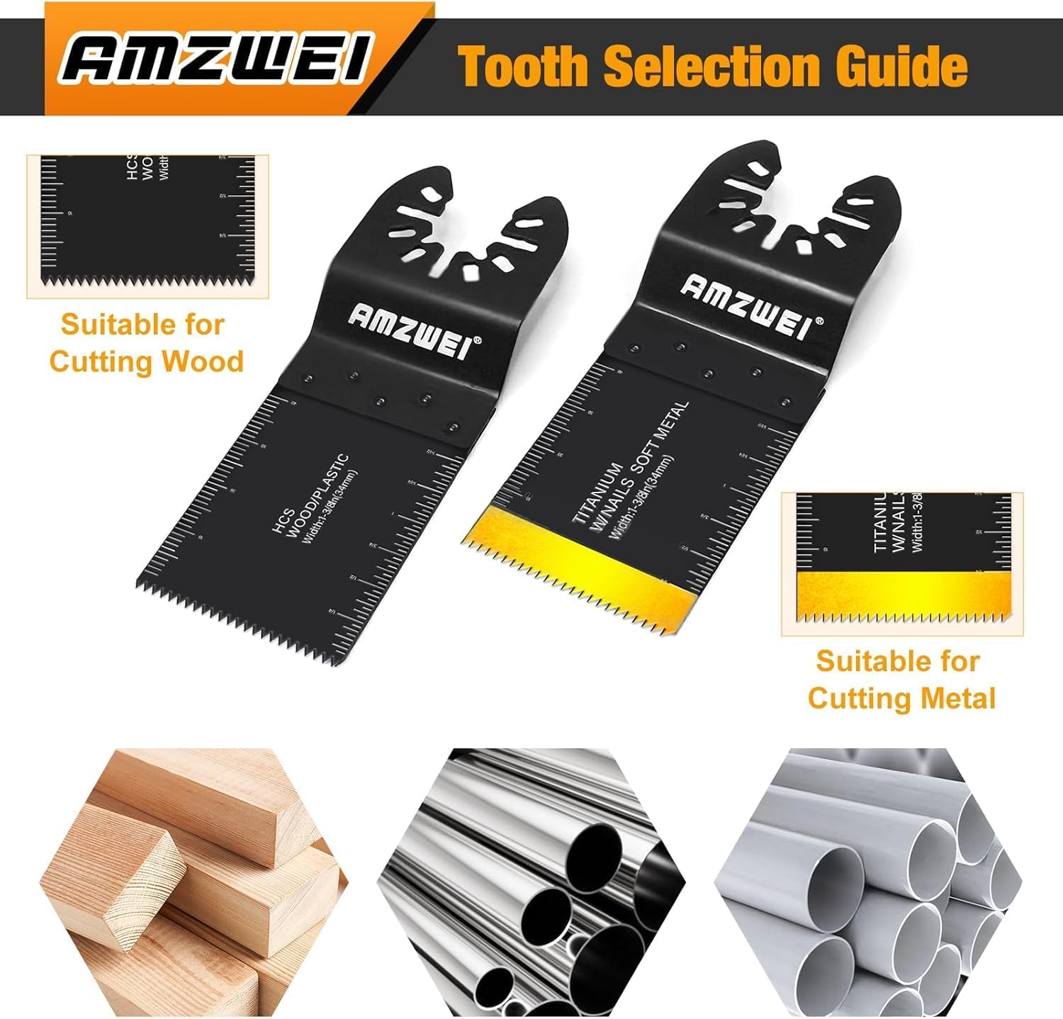 Thumbnail 4 de 50PCS Titanium Multi Tool Blades Kit for Oscillating Multi Tools (Universal, Quick Release)