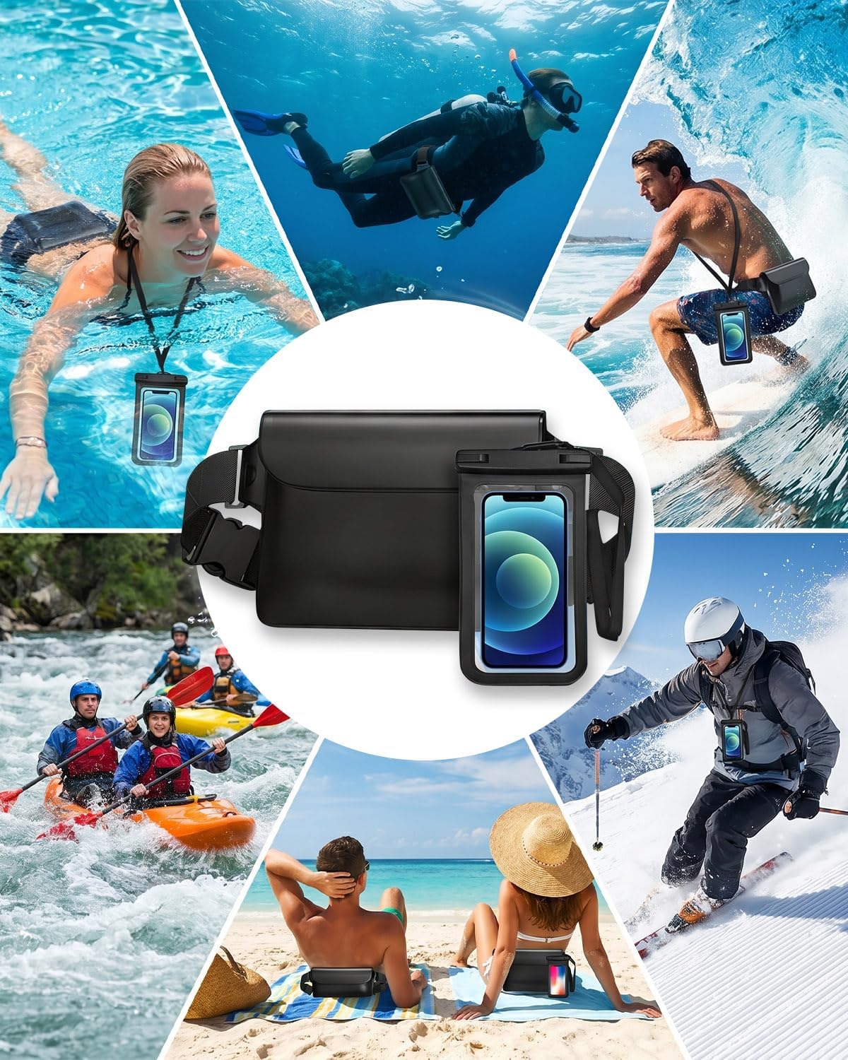 Thumbnail 6 de 2 Pack IPX8 Waterproof Pouch Bag with Adjustable Strap + Phone Case