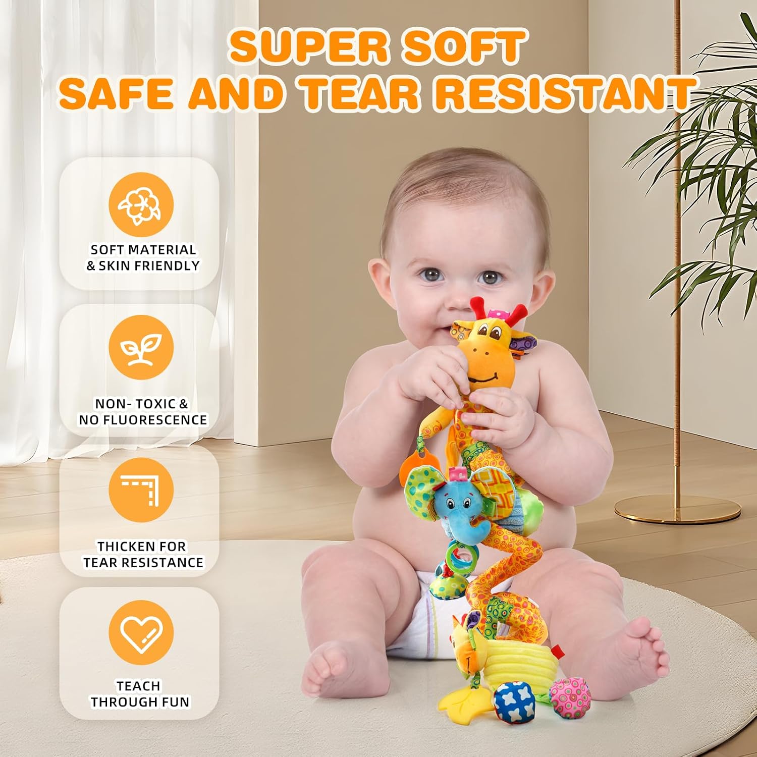 Thumbnail 4 de Jollybaby Crib Stroller Car Seat Toys (Spiral Hanging Sensory Toy with Music Box & Teether) for Baby 0–12 Months