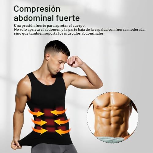 Detalle de Casey Kevin Faja Chaleco Hombre — Camiseta de Compresión Slim (S–XXL) para Ejercicio