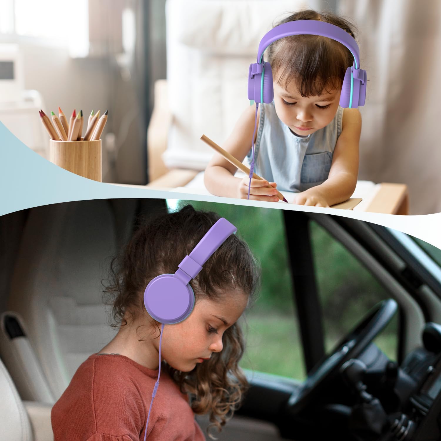 Thumbnail 1 de Kids Headphones Wired: Safe,Foldable On-Ear Headphones for School and Travel