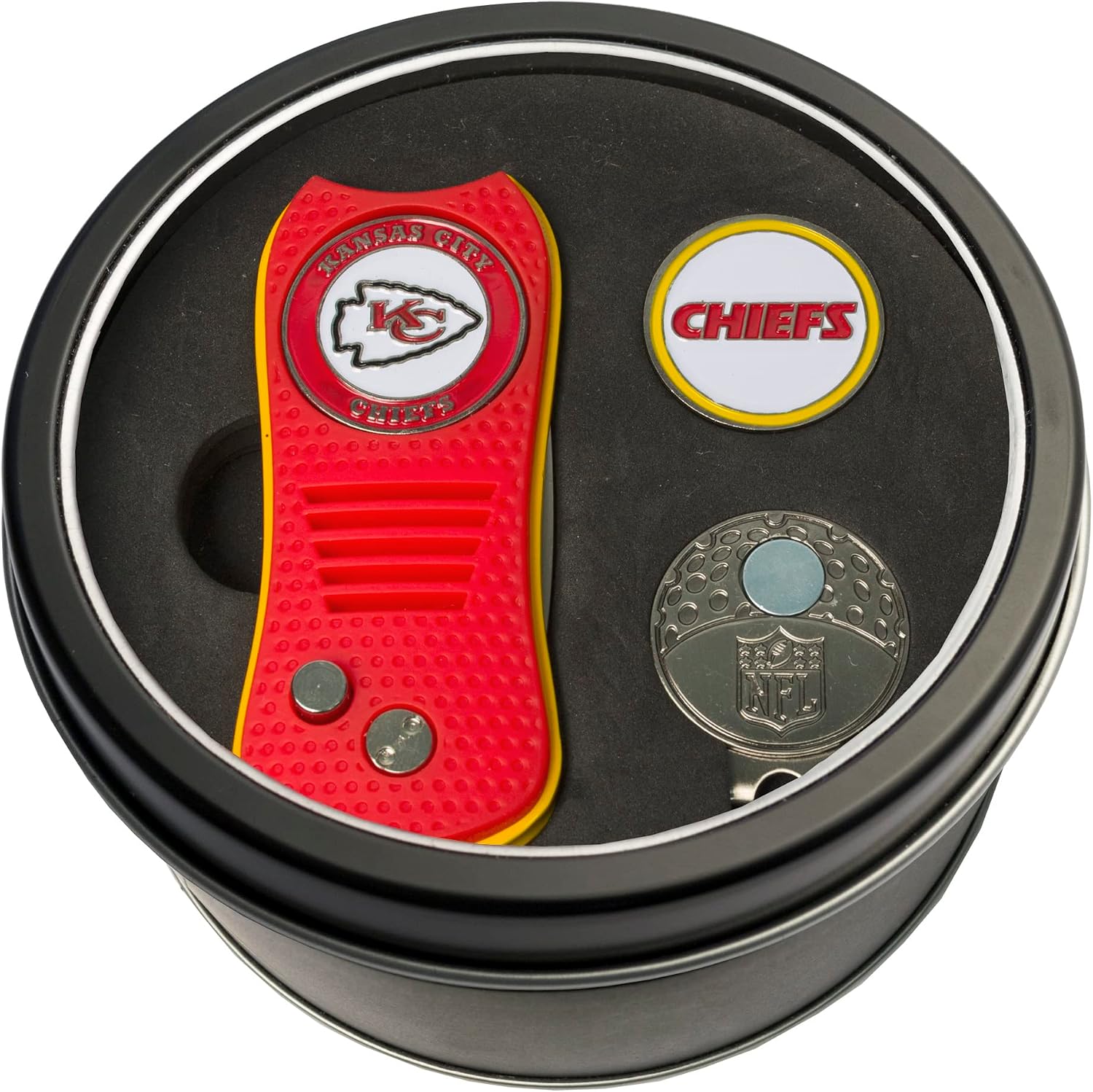 Detalle de Team Golf NFL Gift Set Switchblade Divot Tool, Cap Clip & Enamel Ball Markers