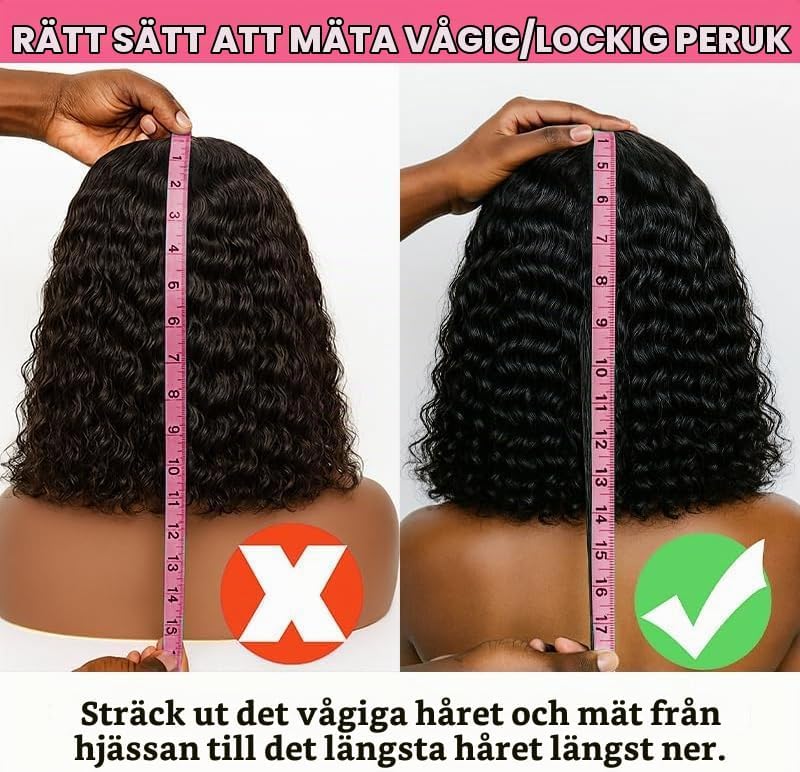 Detalle 2 de WENYAN Deep Wave halvperuk i människohår, 12 tum, 180 % täthet