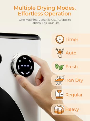 Detalle de FOHERE 4KG Vented Tumble Dryer: Compact 1200W Front-Load, Smart Drying for Small Spaces