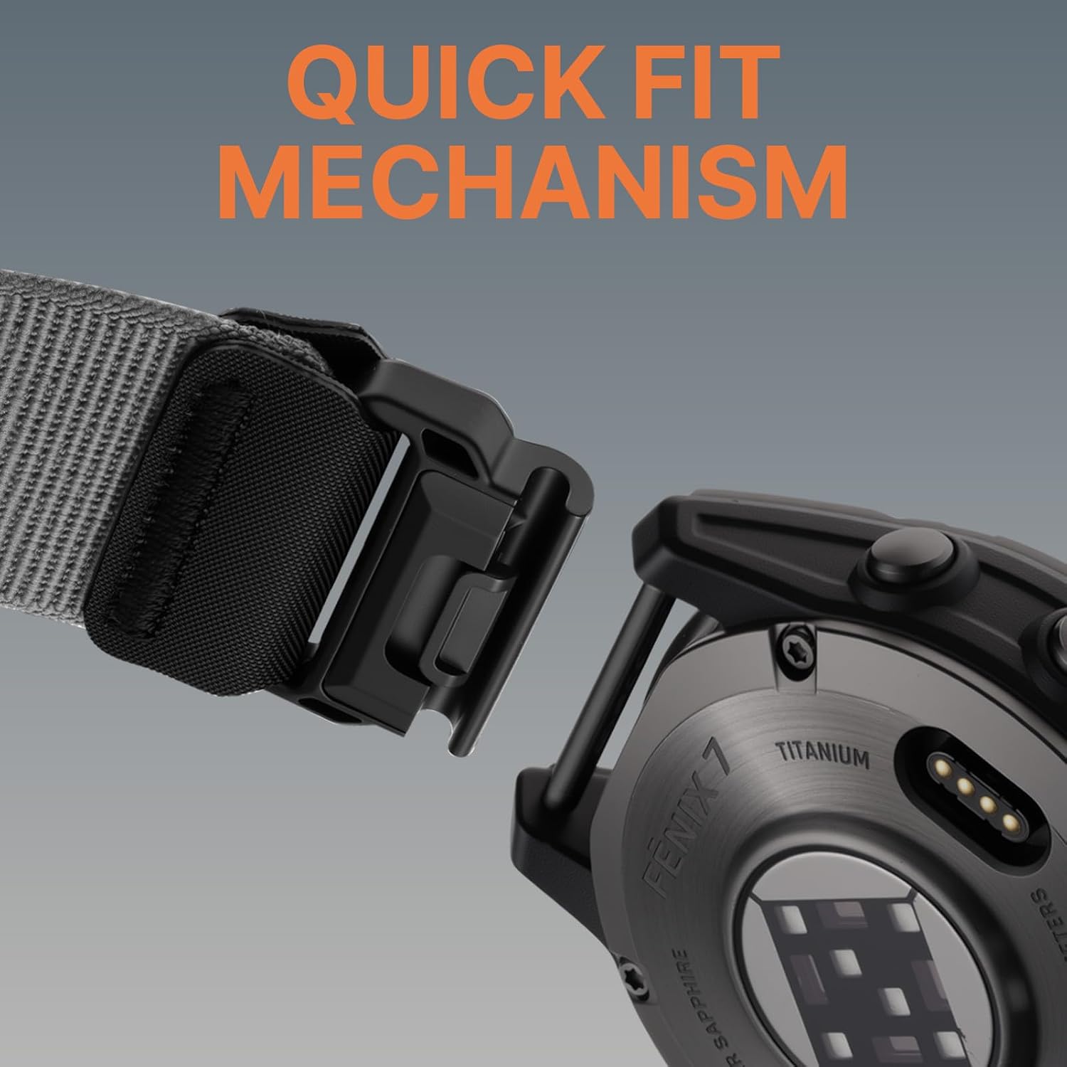 Thumbnail 6 de Bandletic QuickFit 22mm nylon strap compatible with Garmin Fenix 6/7/8 and Forerunner 965/955