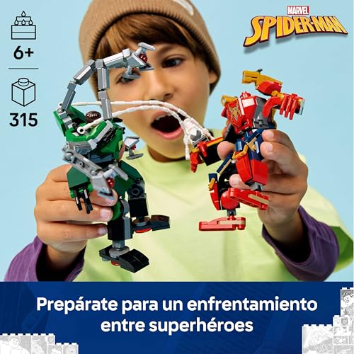 Detalle de LEGO Marvel 76338 Batalla de armaduras robóticas Spider-Man vs. Doc Ock