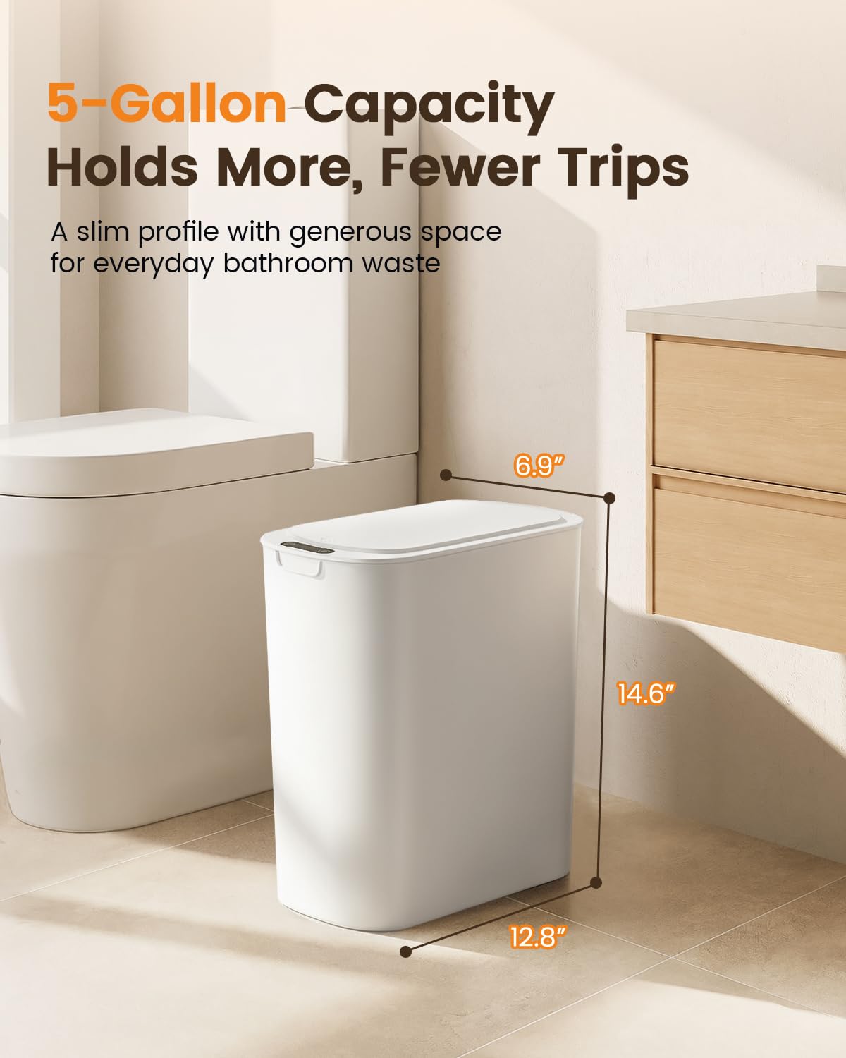 Detalle 2 de TIPGO 5 Gallon Motion Sensor Trash Can ๐