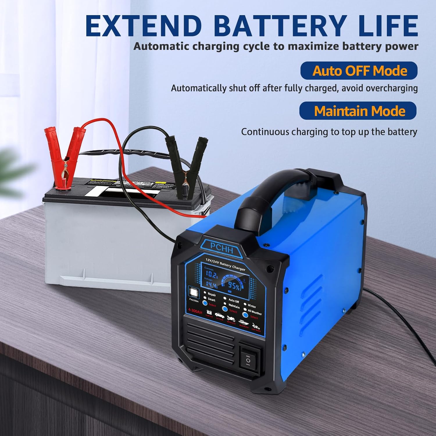 Thumbnail 3 de PCHH 12V 24V Car Battery Charger Heavy Duty