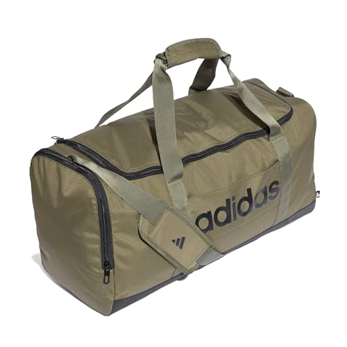 Detalle de adidas Essentials Linear Duffel Bag – Olive Strata/Black, Größe M