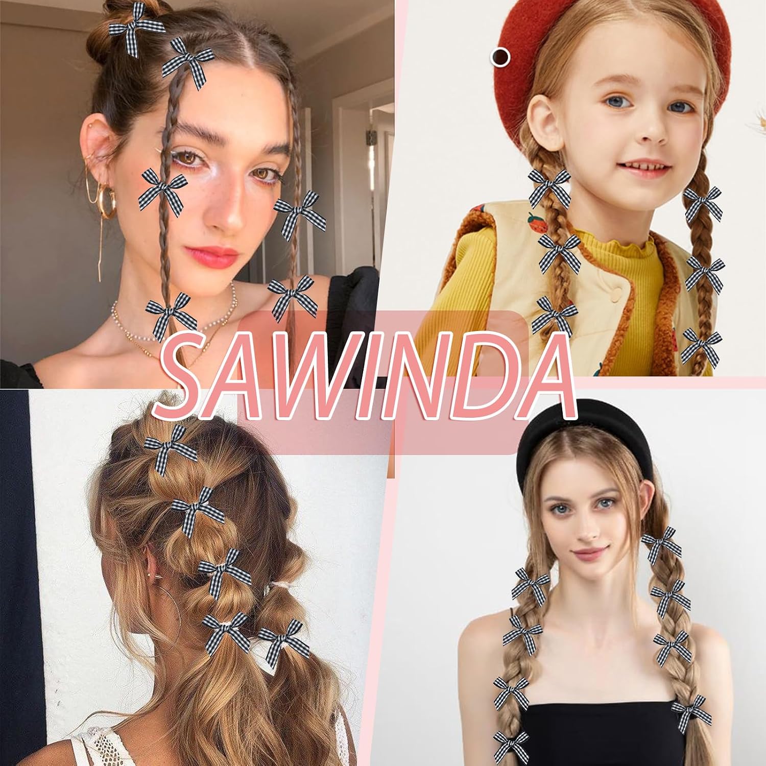 Thumbnail 6 de SAWINDA Mini Hair Bow Clips 20-Piece