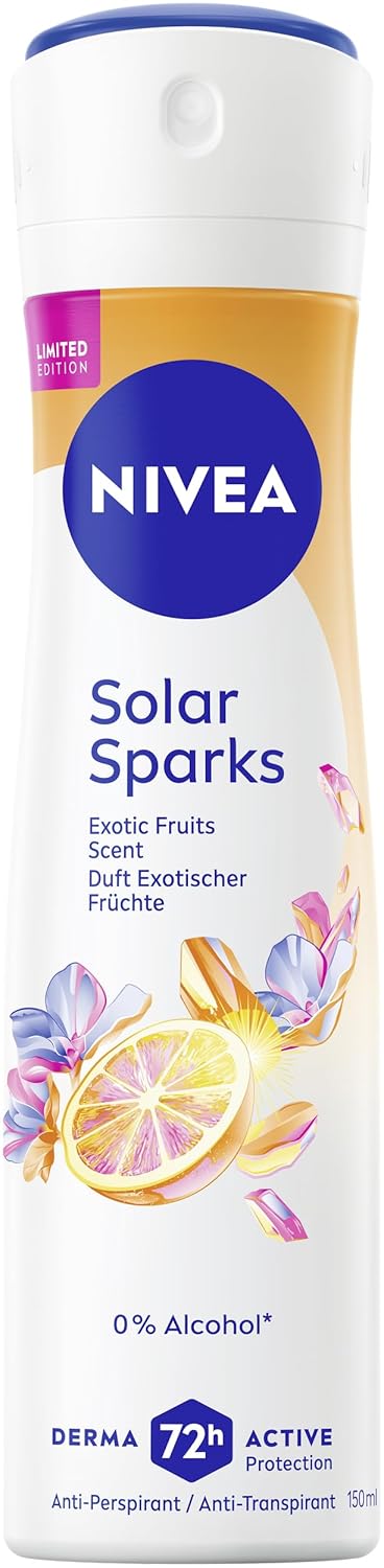 NIVEA Solar Sparks Limited Edition Deospray – 72h Anti-Transpirant, fruchtiger Duft, 150 ml