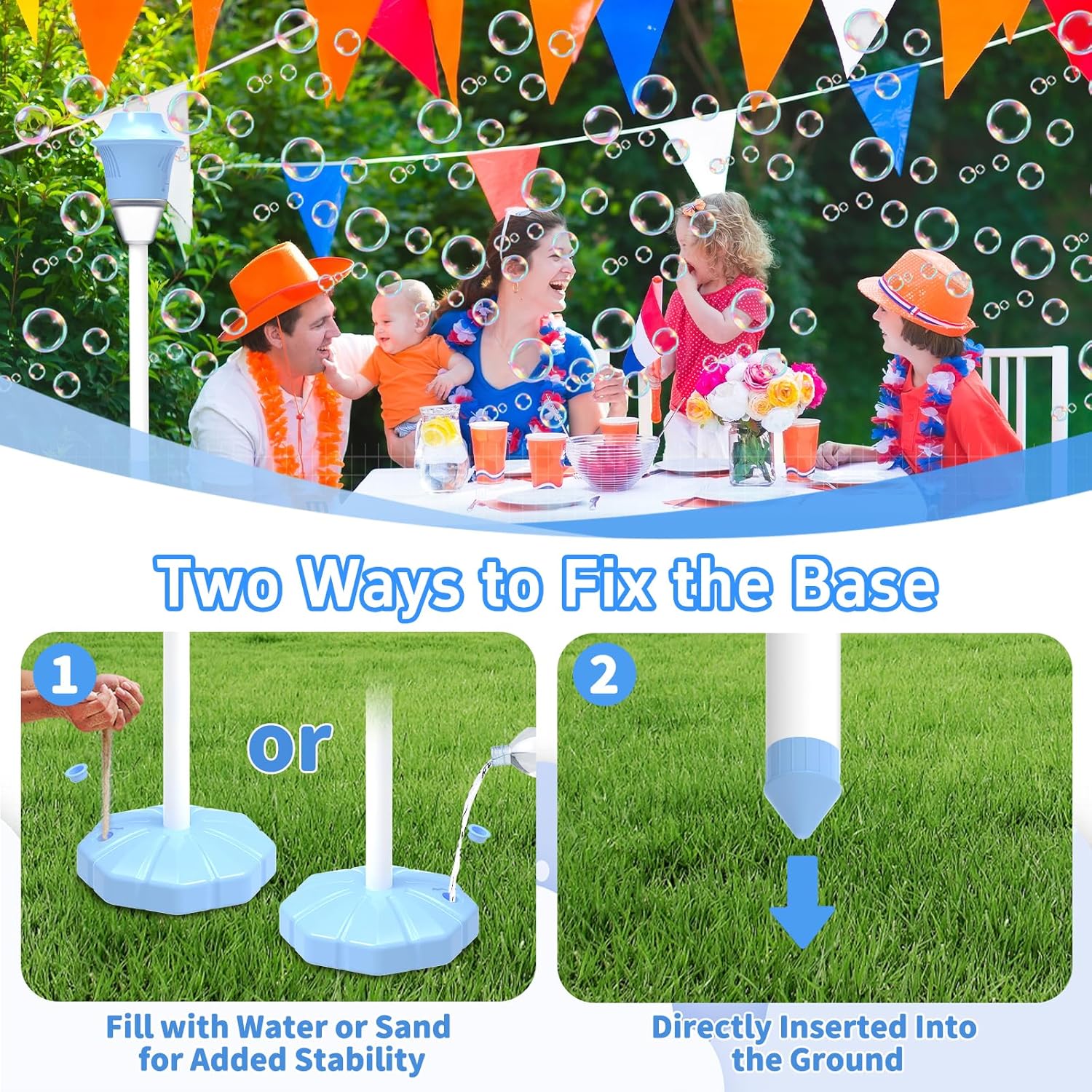 Thumbnail 6 de Infowush Kids Bubble Machine: 47-Inch Vertical Display, Battery-Powered, Adjustable Height for Outdoor Parties