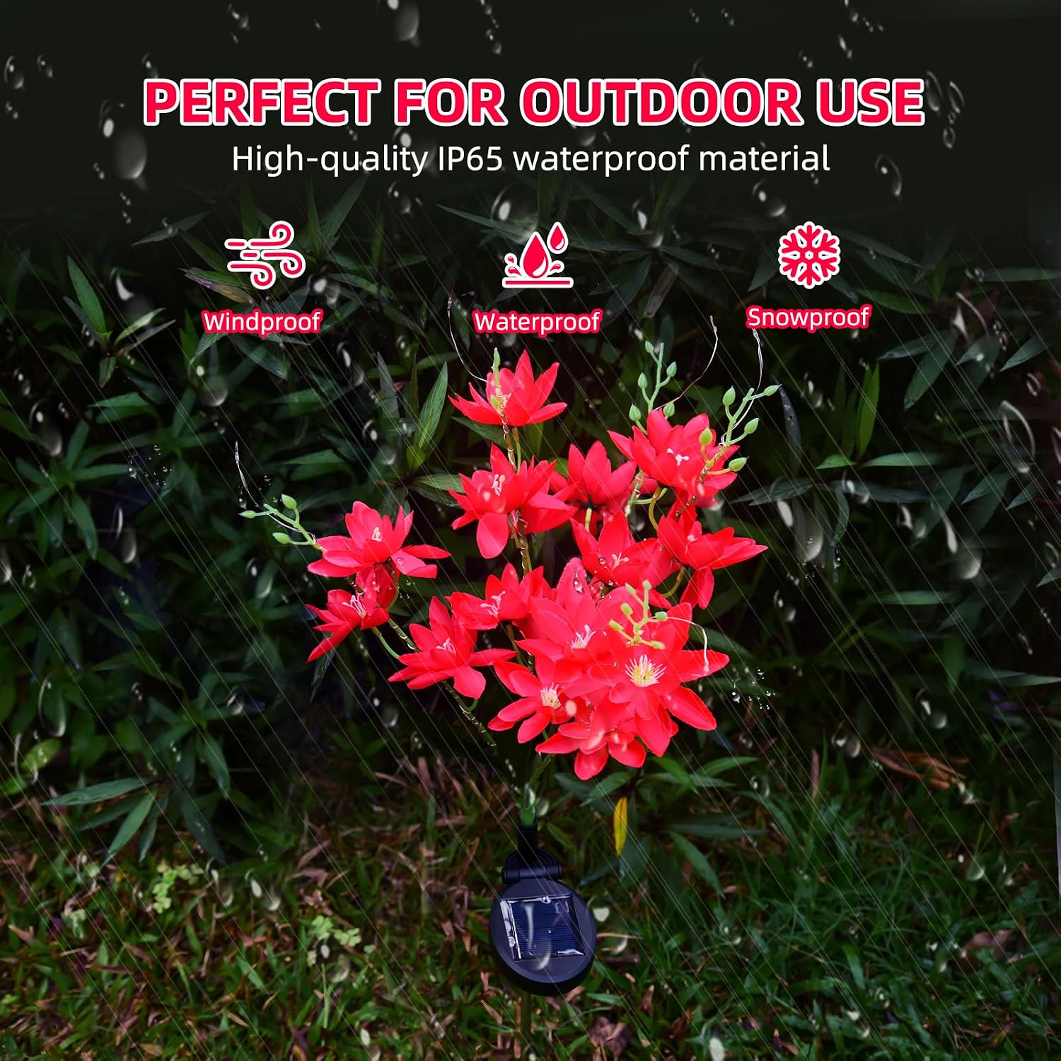Thumbnail 5 de Oreunik Solar Flower Lights Outdoor (2 Pack) – 40 Snow Lotus Flowers, IP65 Waterproof Garden Decor