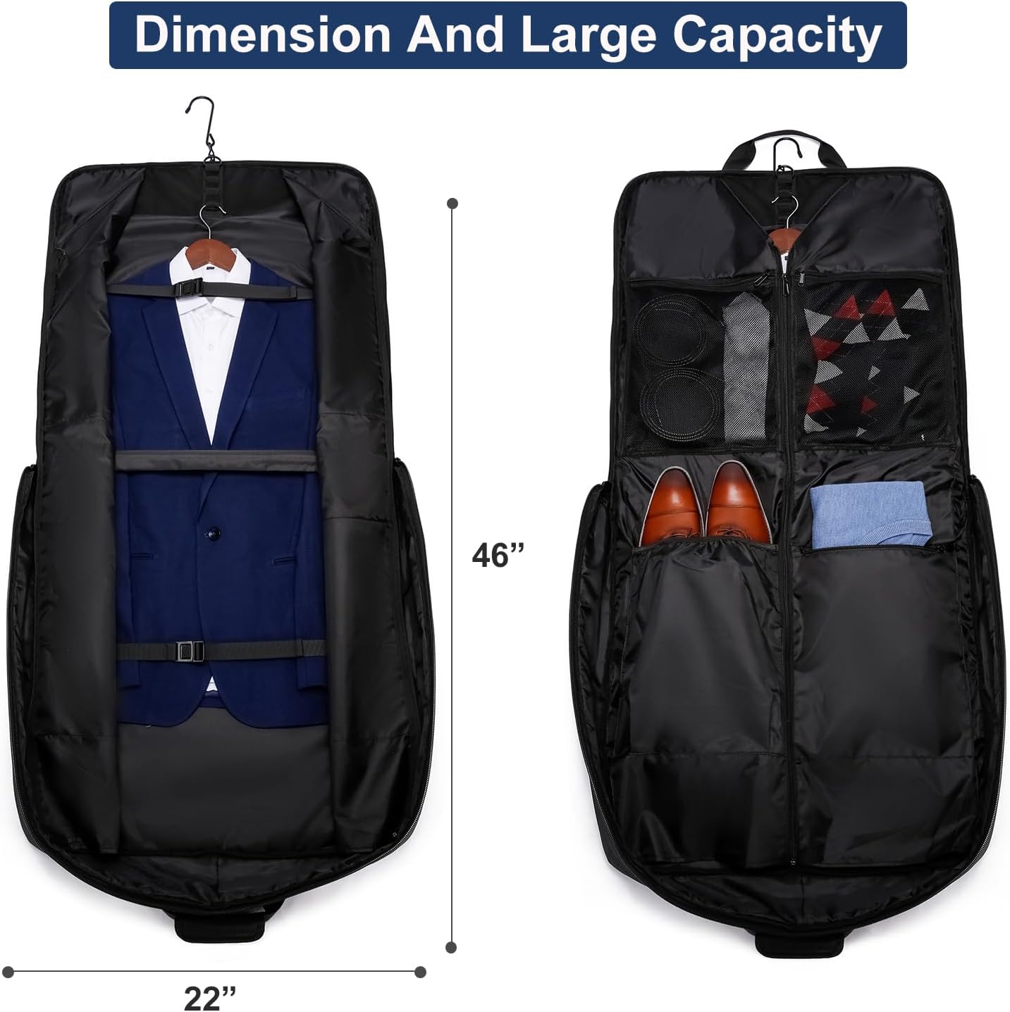 Detalle 1 de Bolsa Portatrajes 3 trajes Marrón para viaje