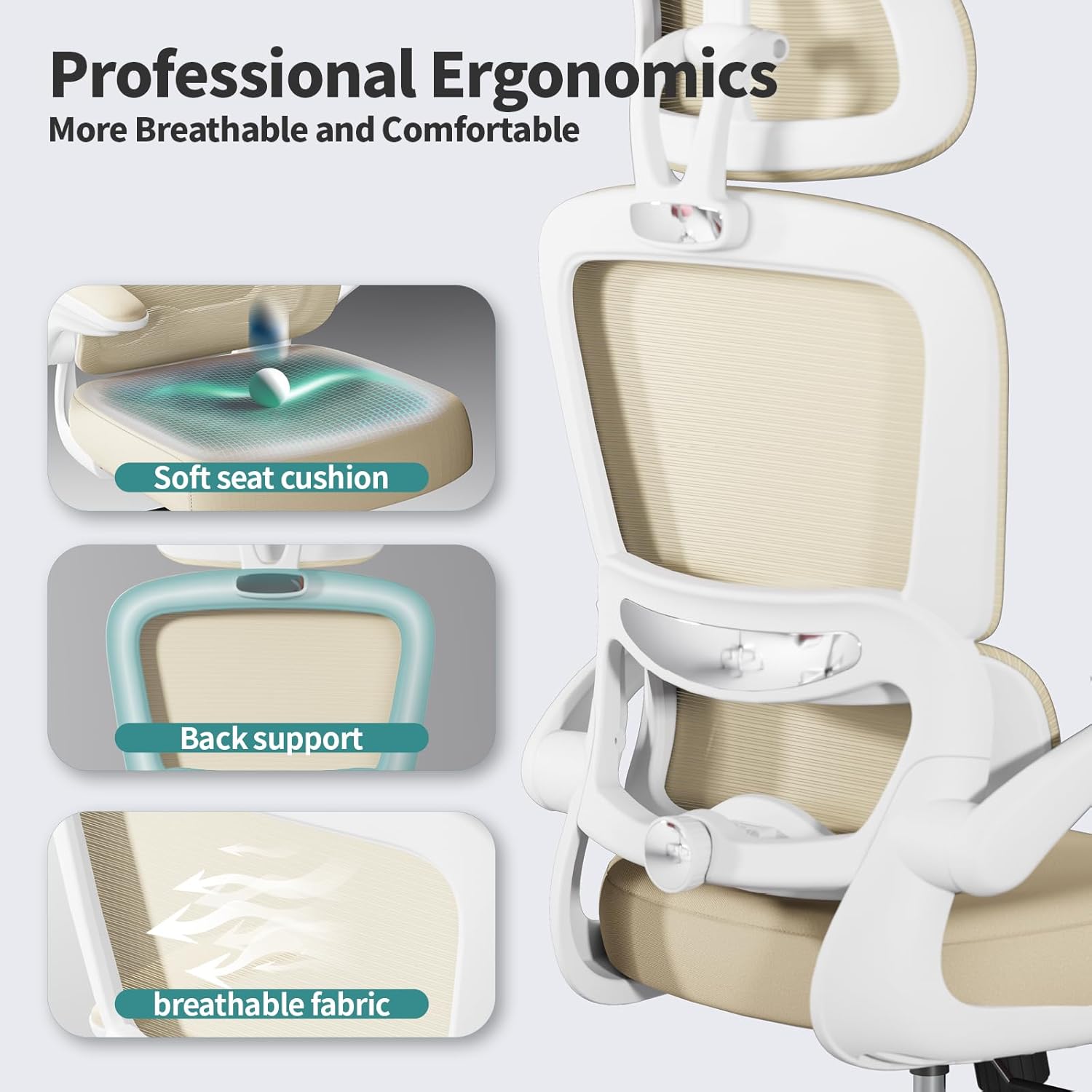 Detalle de TRALT Office Chair Ergonomic 330 lbs
