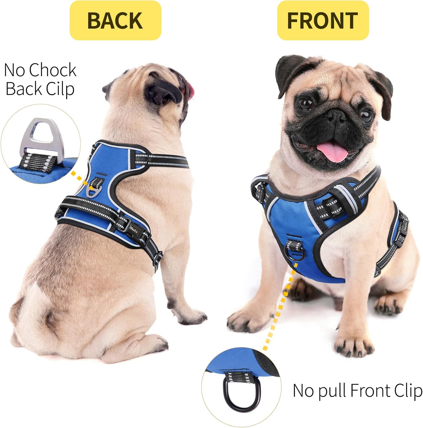 Thumbnail 4 de HEELE Small Dog Harness with No-Pull Design and Reflective Trim (Size S) for Outdoor Training