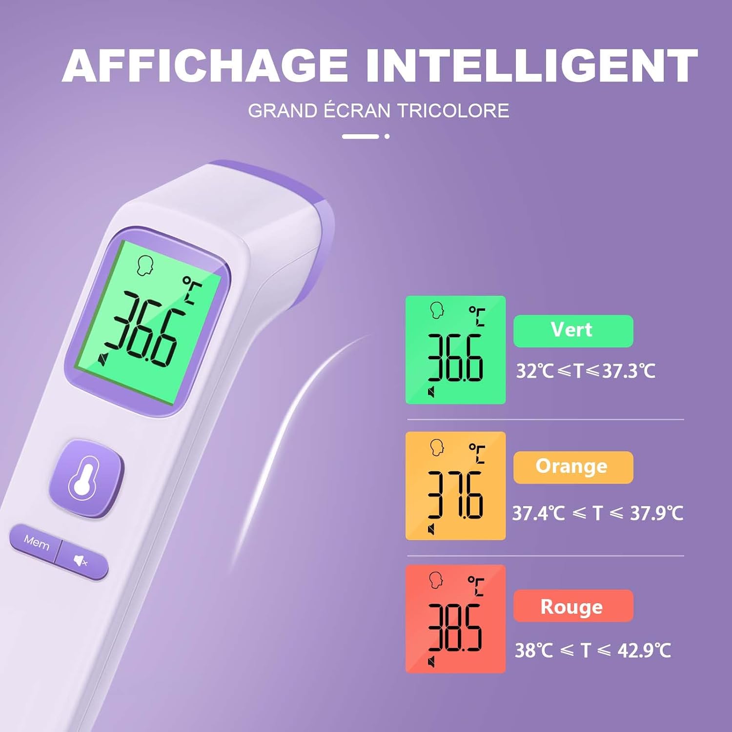 Detalle 2 de Viproud Thermomètre frontal 35 enregistrements 🌡
