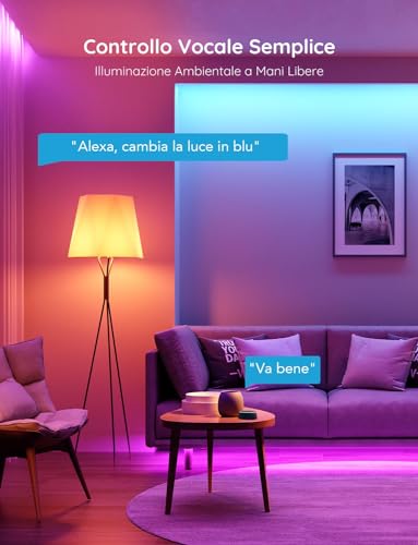 Detalle de Govee Striscia LED 5 Metri: Striscia RGB WiFi per Atmosfere a Casa tua