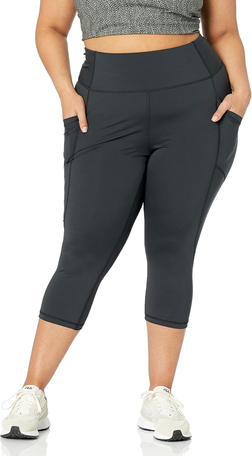 Detalle de Amazon Essentials Women's High Waisted Active Sculpt Capri Leggings with Pockets