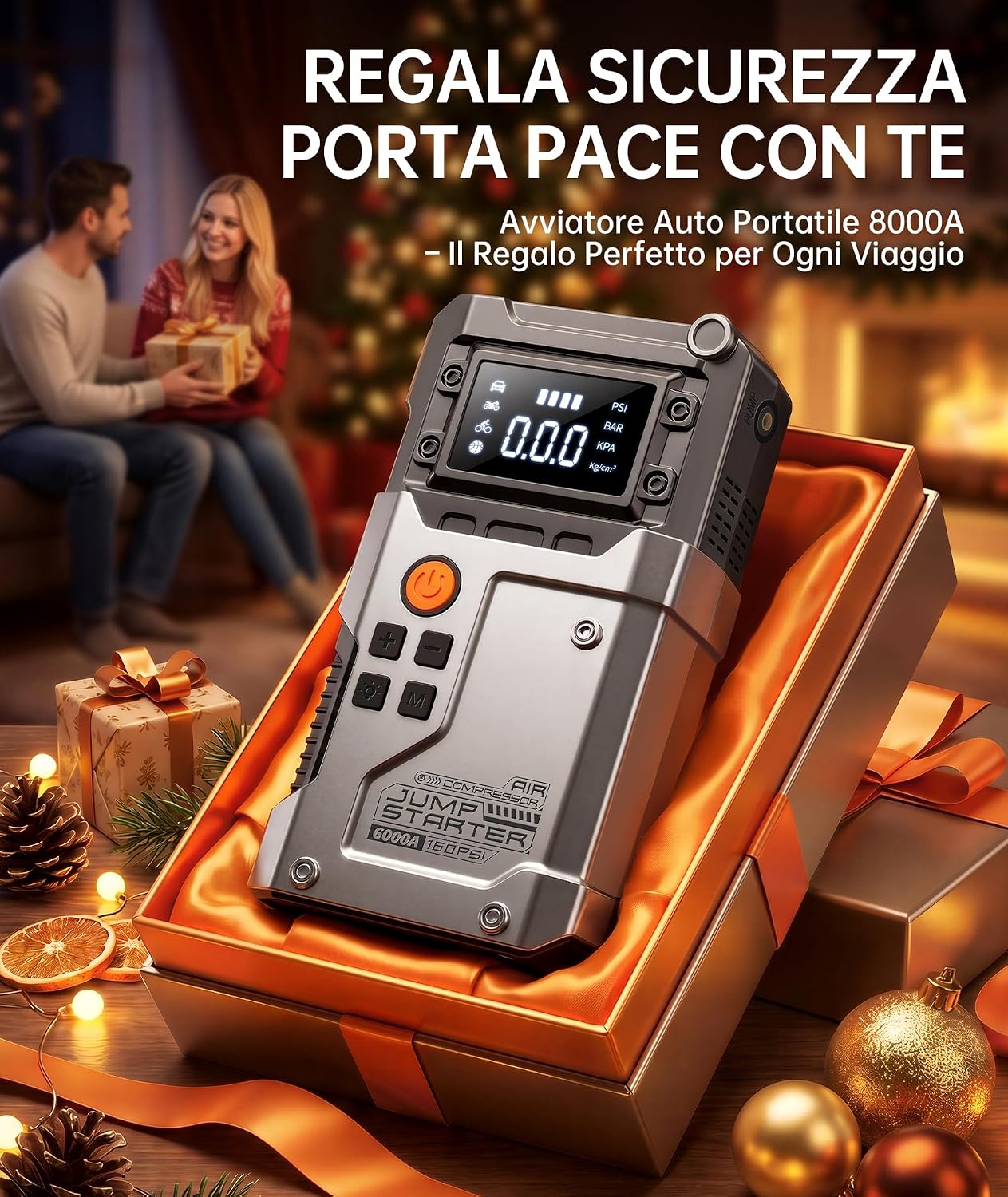 Thumbnail 6 de Avviatore Batteria Auto 6000A con Compressore 160 PSI – Booster Portatile per 12V (gas/diesel) con LCD e USB