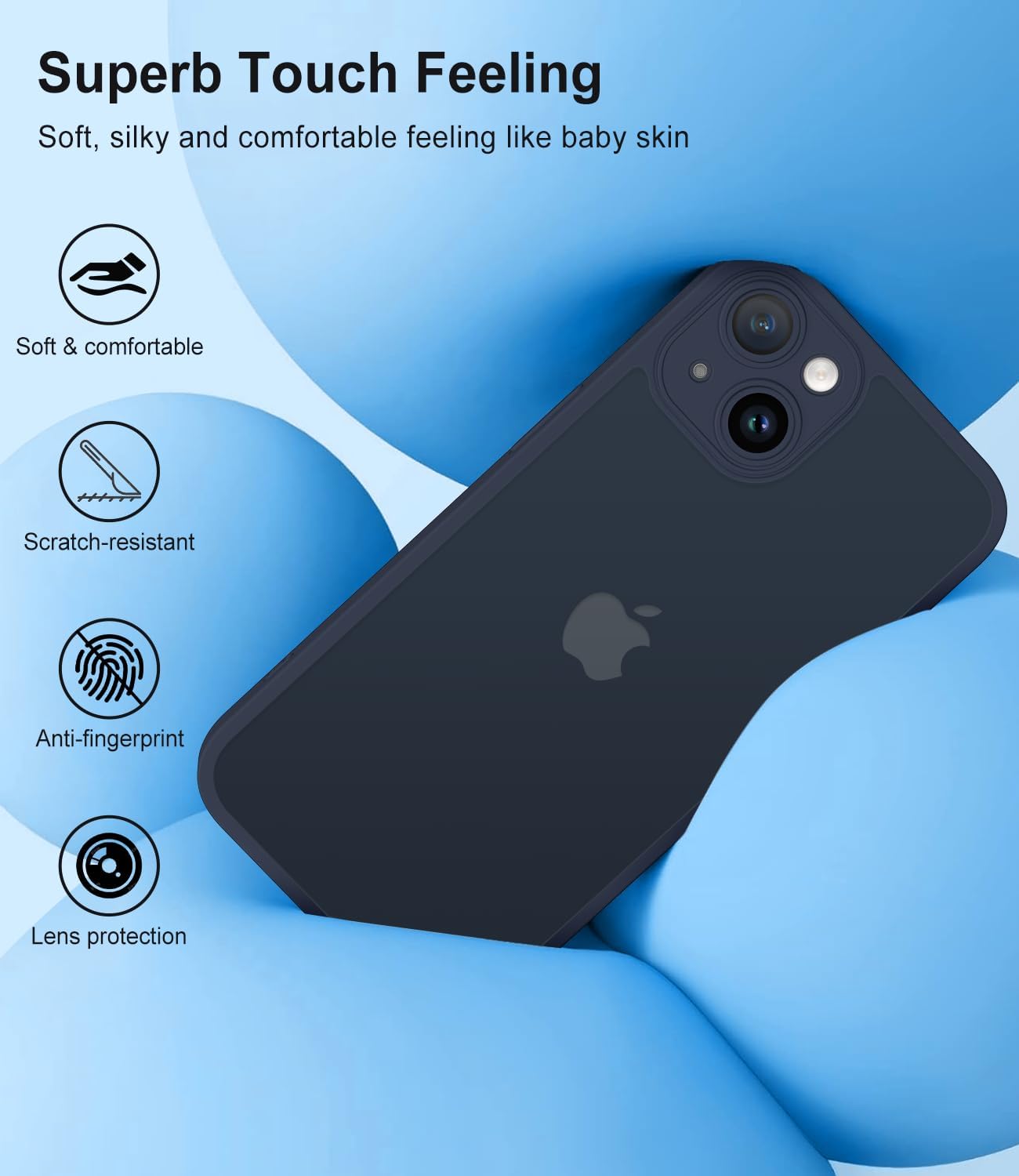 Thumbnail 1 de Mootobo for iPhone 14 Case (6.1 inch) – Matte Translucent Back, 360° Shockproof Protection