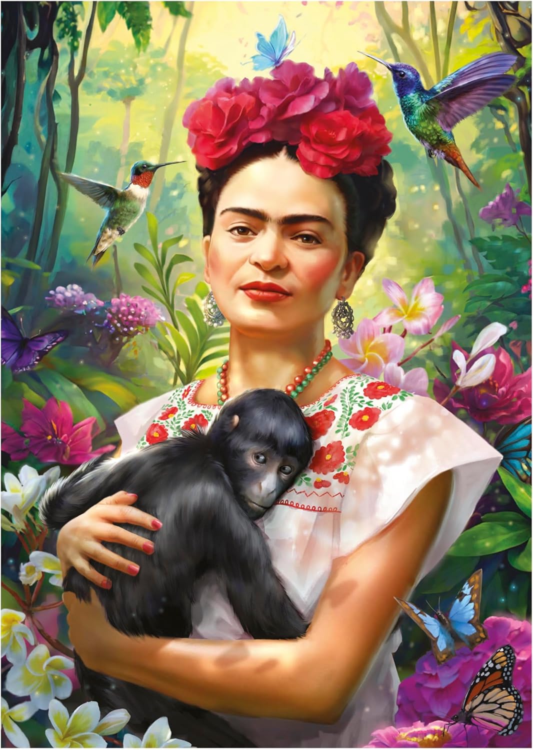 Thumbnail 1 de Puzzle Educa 1000 pièces adultes Frida Kahlo « Garden of Life » (à partir de 14 ans)