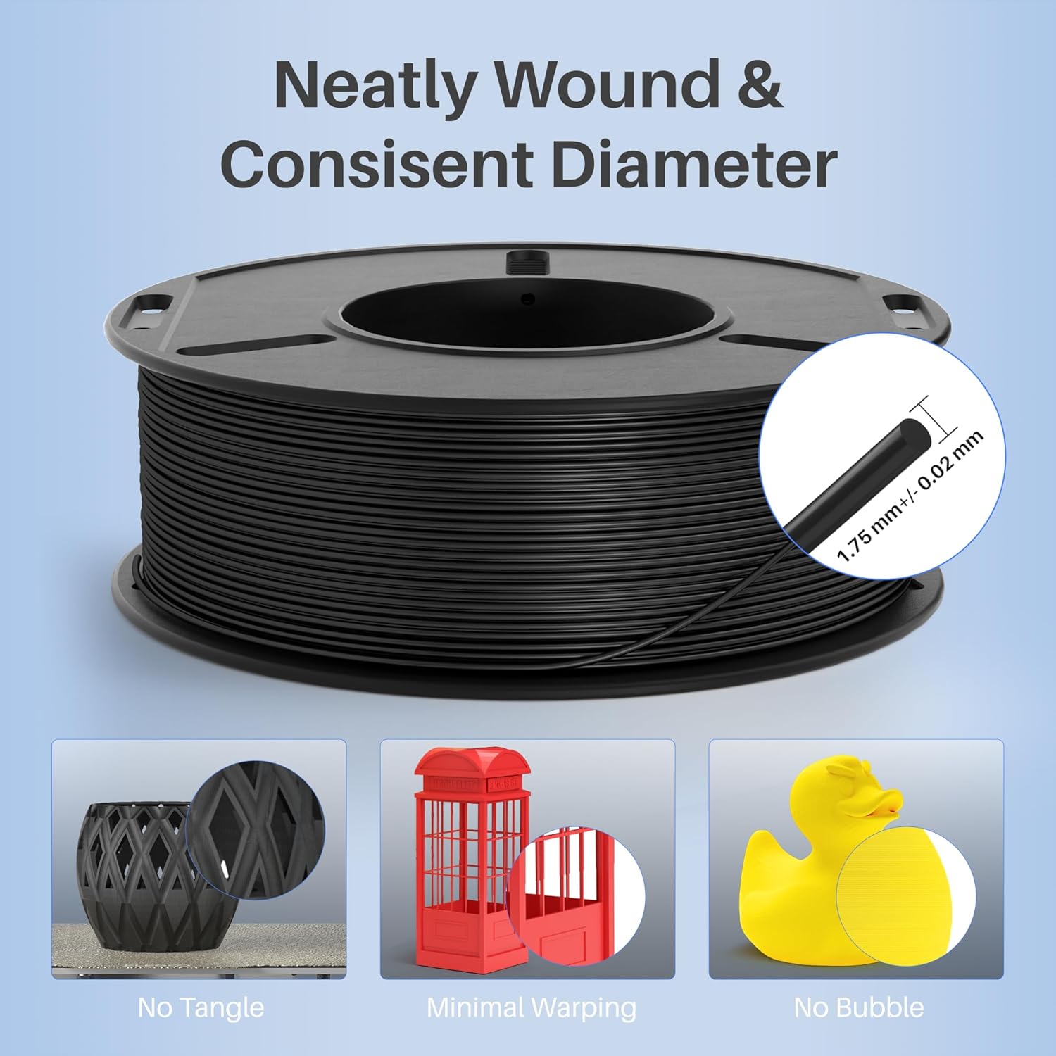 Thumbnail 3 de ELEGOO Rapid PLA Plus 1.75mm 8-pack (250g spools) – 8 colours, high-speed 3D printer filament bundle