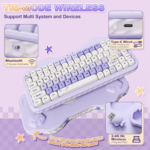 Detalle de YUNZII C75 Wireless Keyboard ⌨