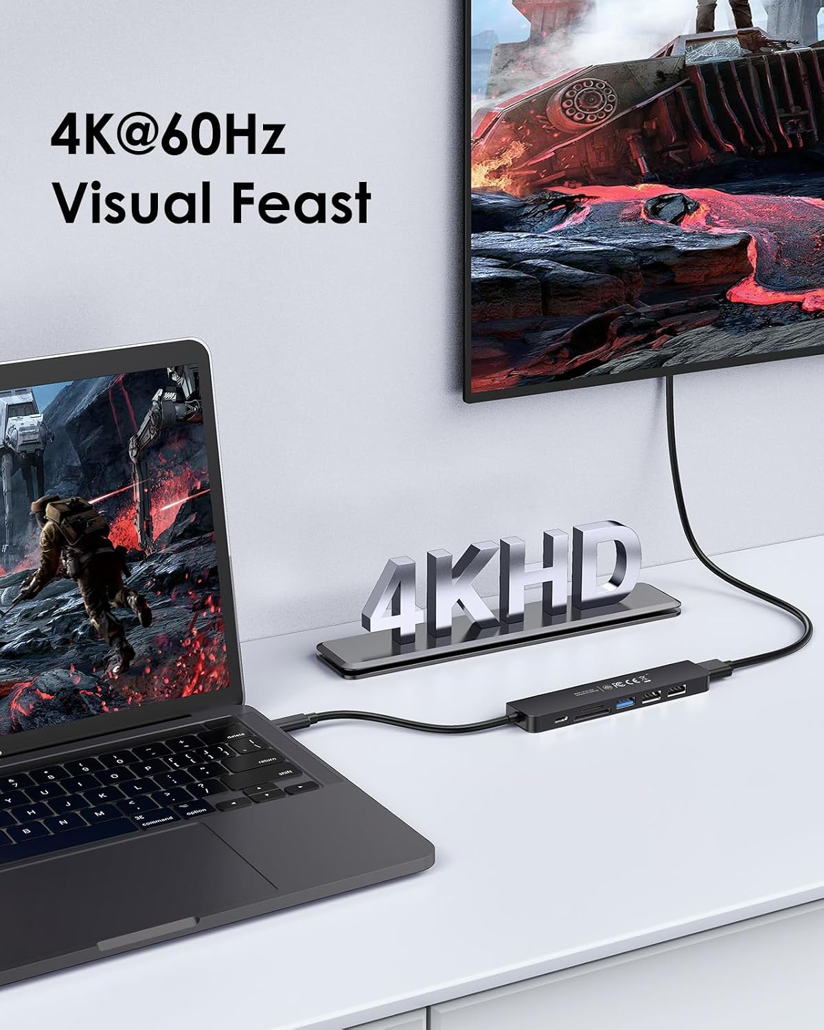 Detalle 2 de LENTION CE18 USB C Hub 100W PD