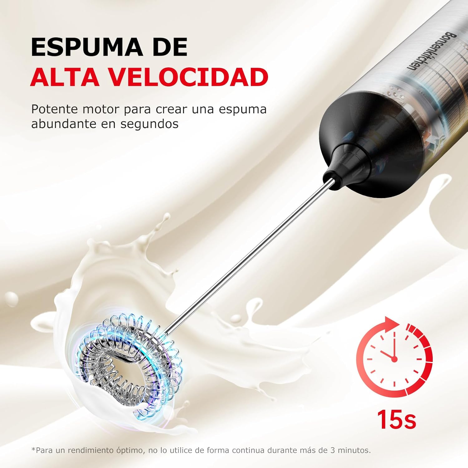 Thumbnail 4 de Bonsenkitchen Espumador de Leche 1500 mAh