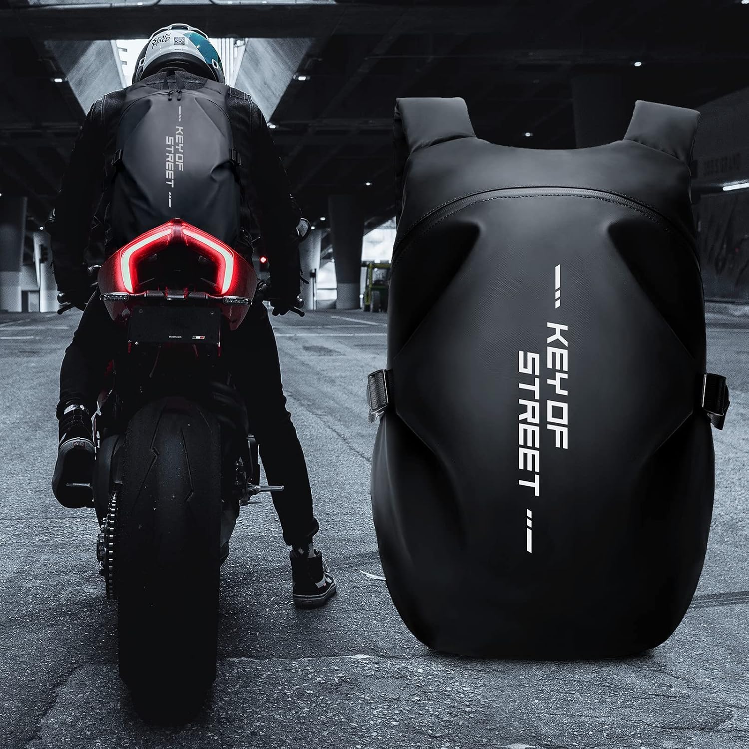 Thumbnail 1 de HYC00 Motorcycle Helmet Backpack: Waterproof, Reflective, and Versatile Daypack