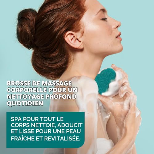 Detalle 2 de FOREO LUNA 4 body Evergreen – Brosse massante corps en silicone, exfoliante et nettoyante