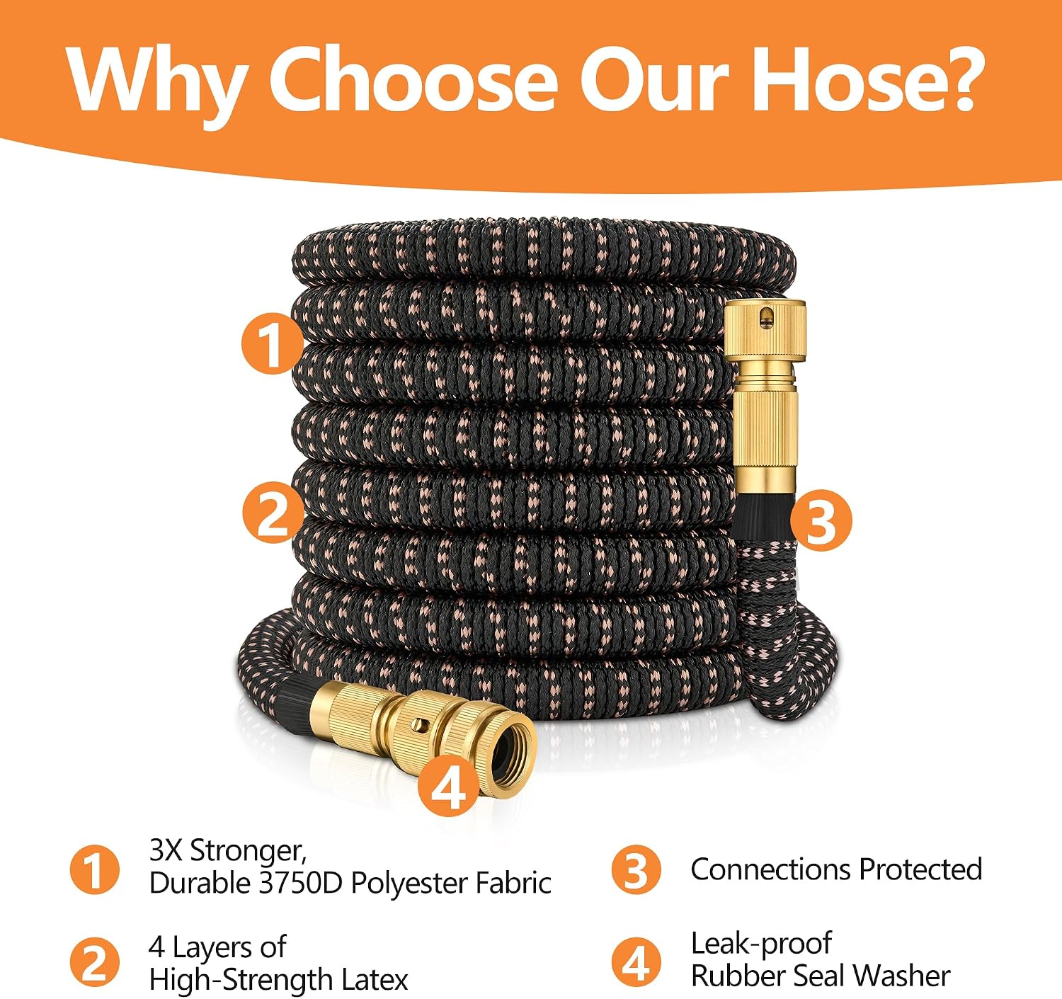 Thumbnail 1 de Lukiegale 50FT Expandable Garden Hose with 10-Function Spray Gun and 2-in-1 Quick Fittings