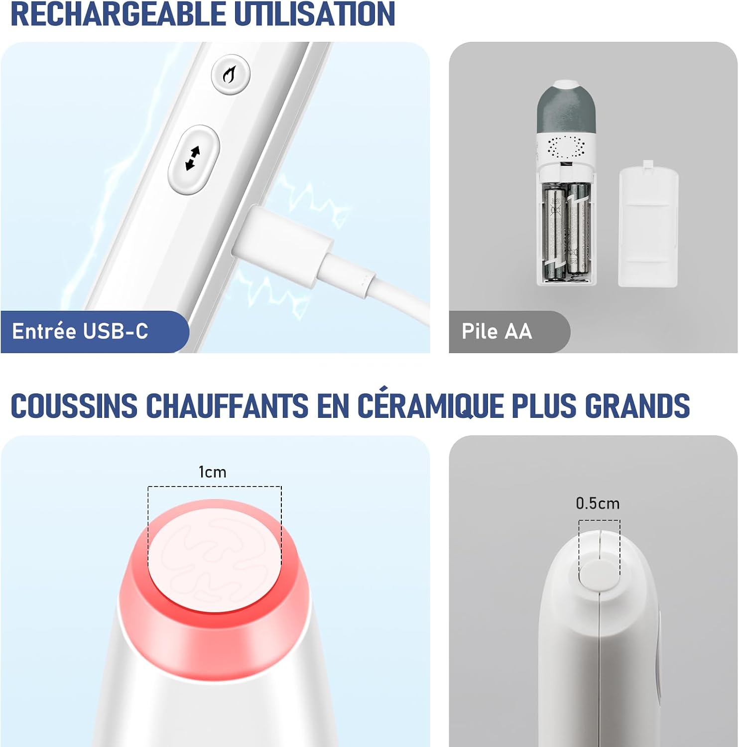 Detalle 2 de ICARe Stylo chauffant anti-piqûres d'insectes – rechargeable, 4 niveaux de chaleur