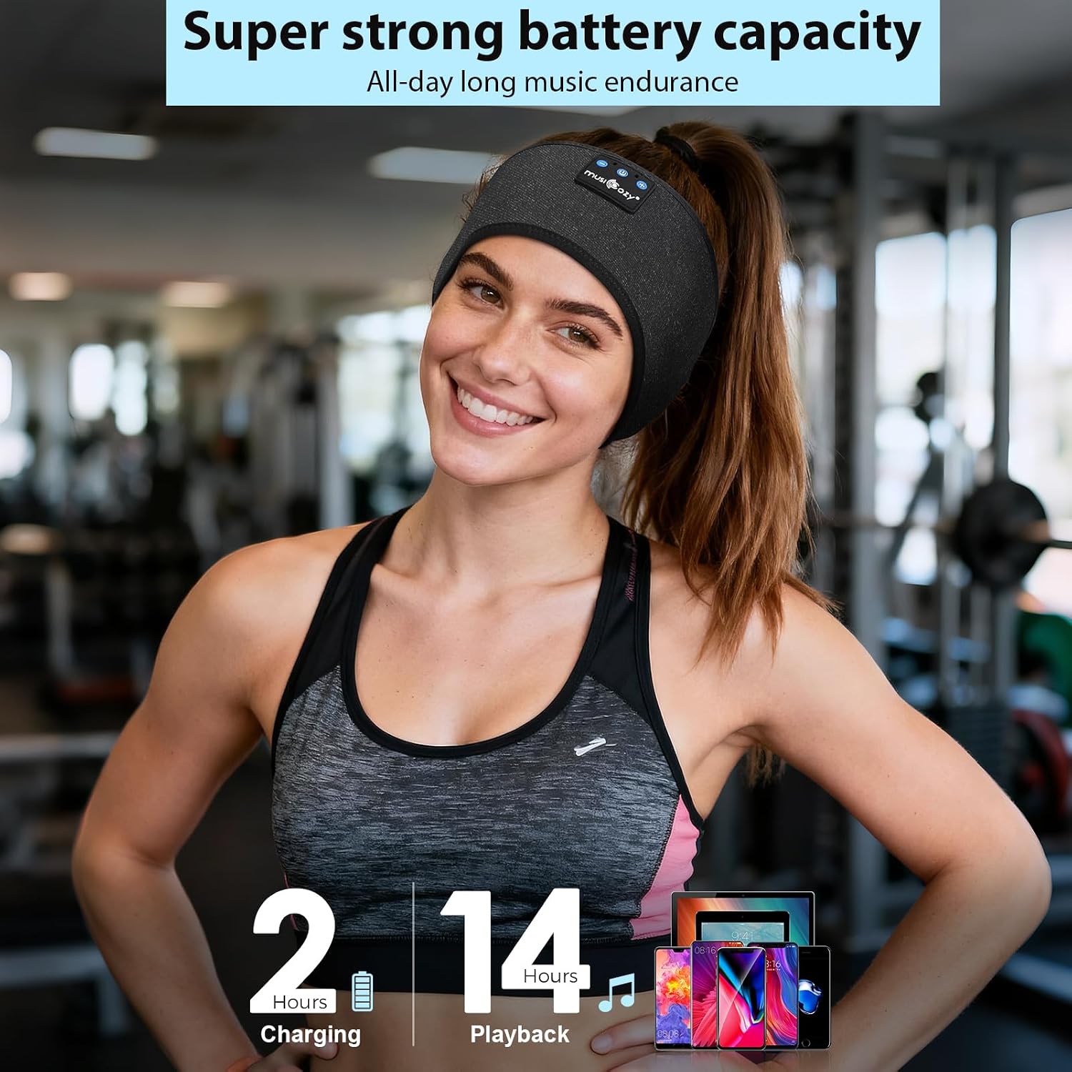 Detalle 2 de MUSICOZY Schlafkopfhörer Bluetooth 5.4 mit 14h