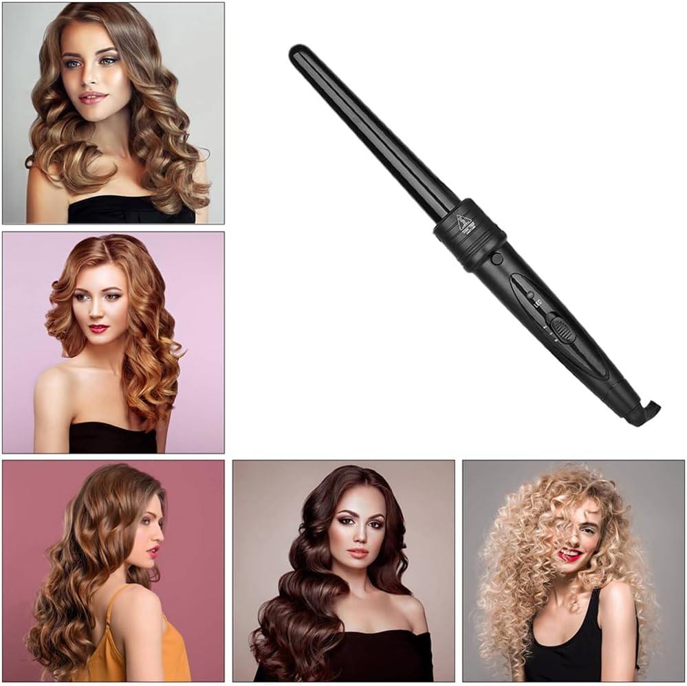 Detalle de Curloni Lockenstäbe Set 3-in-1 – Große und Kleine Locken, Keramik-Tourmalin-Beschichtung, Reise-Volumen