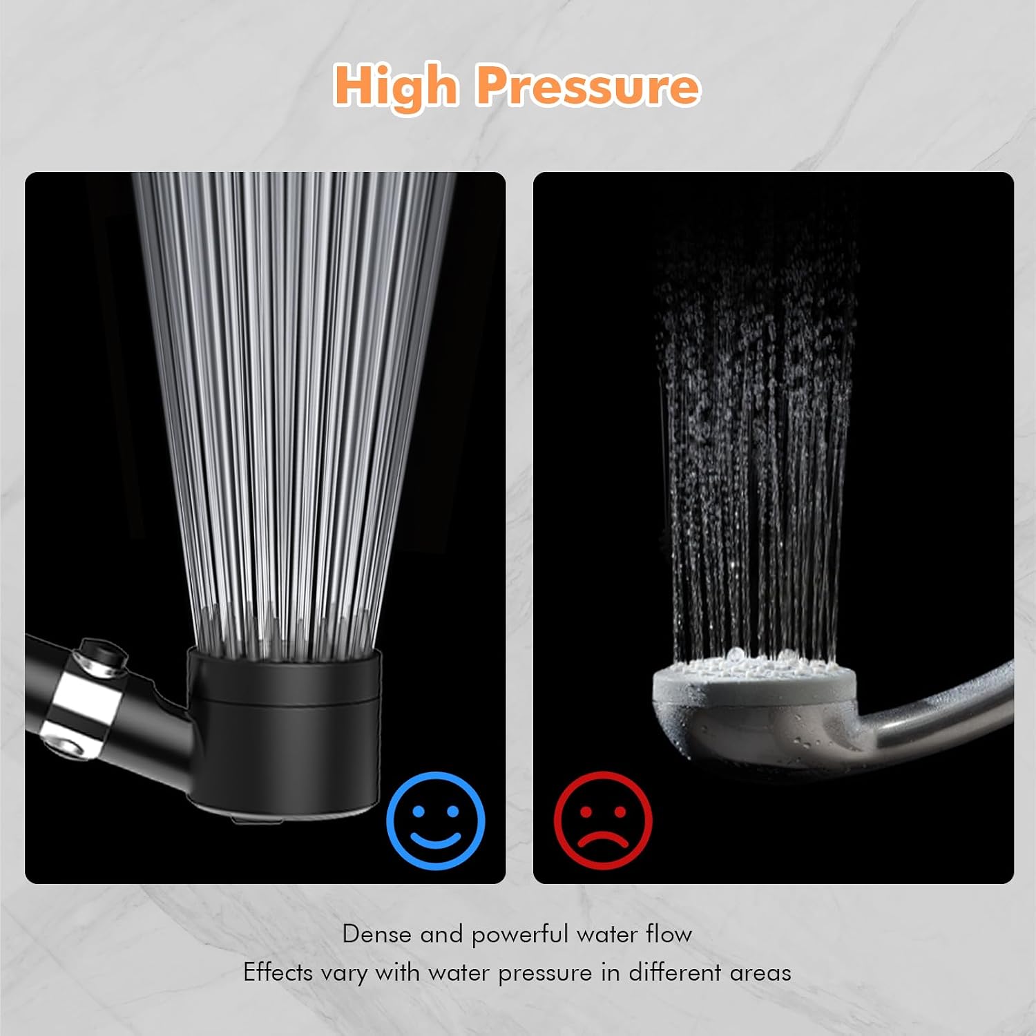 Detalle de MEKO Hard Water Filter Shower Head with 15-Stage Filter and 3+1 Spray Modes (Blue) + 1.5m Hose