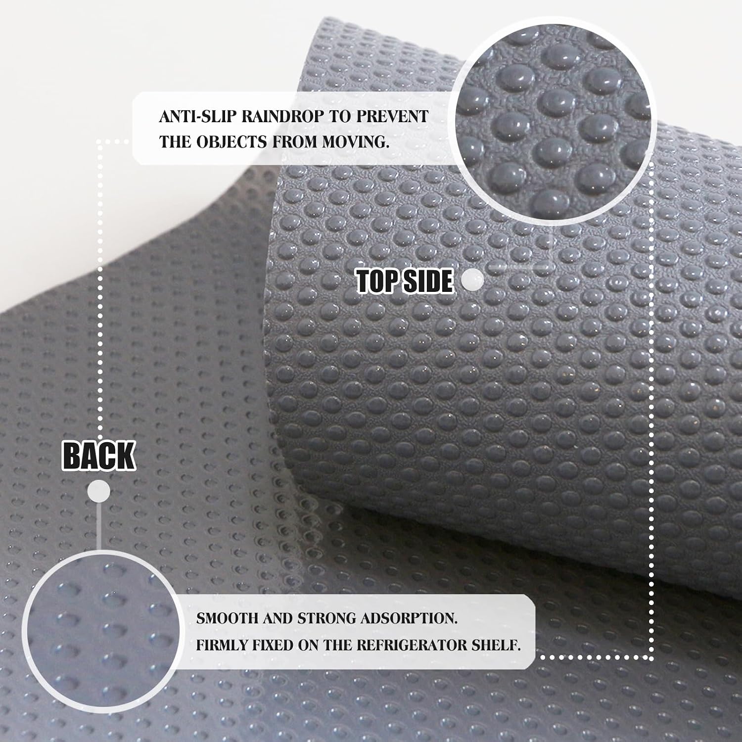 Detalle de Daixers 10-Pack Washable Refrigerator Liner Mats (Grey) for Shelves & Drawers