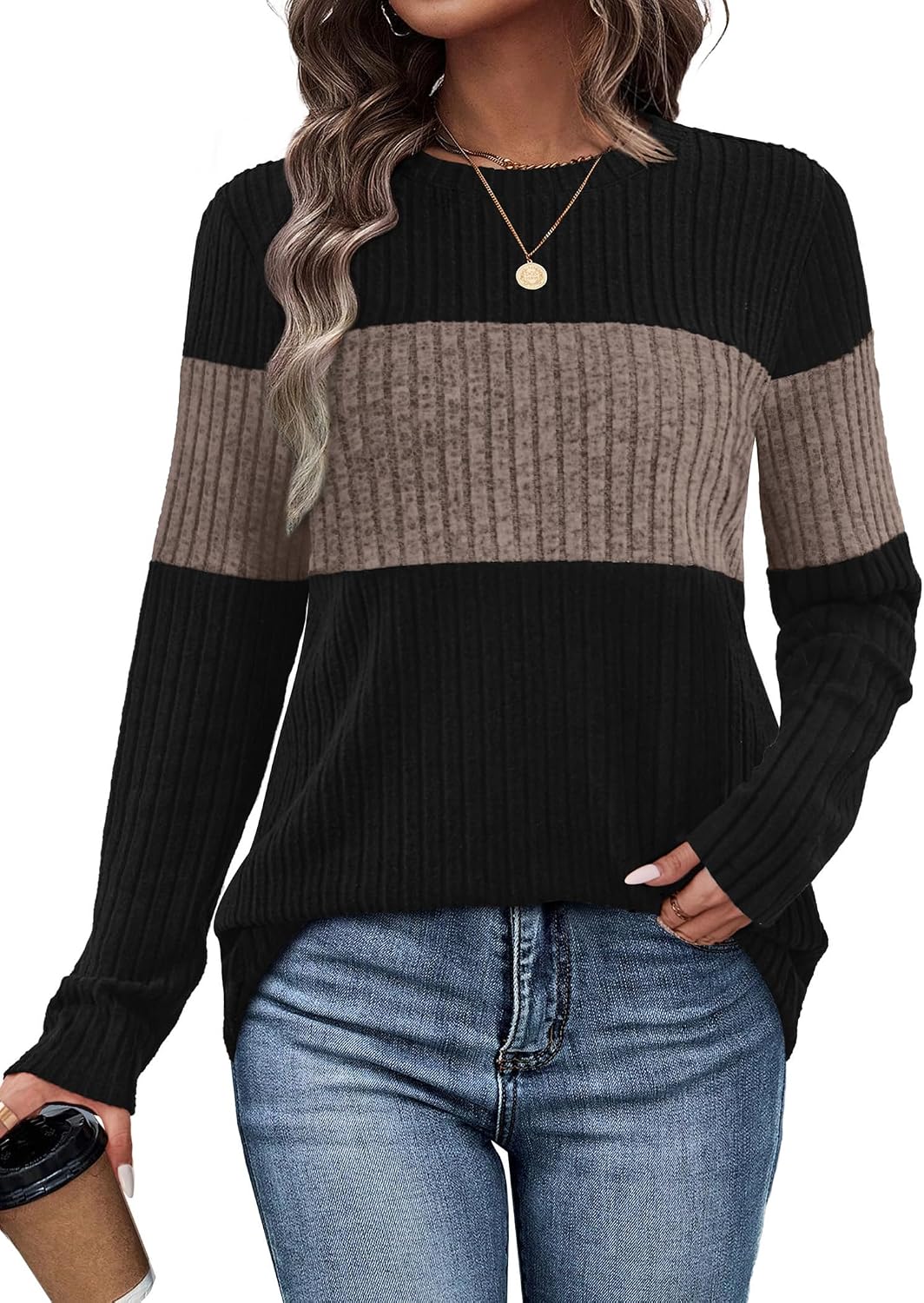 Detalle de WIHOLL Color Block Sweater for Women