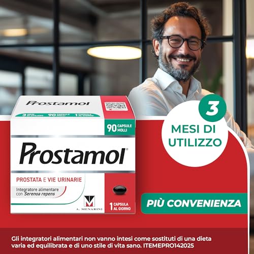Detalle de Prostamol – Integratore per Prostata e Vie Urinarie, Serenoa repens 320 mg, 90 capsule