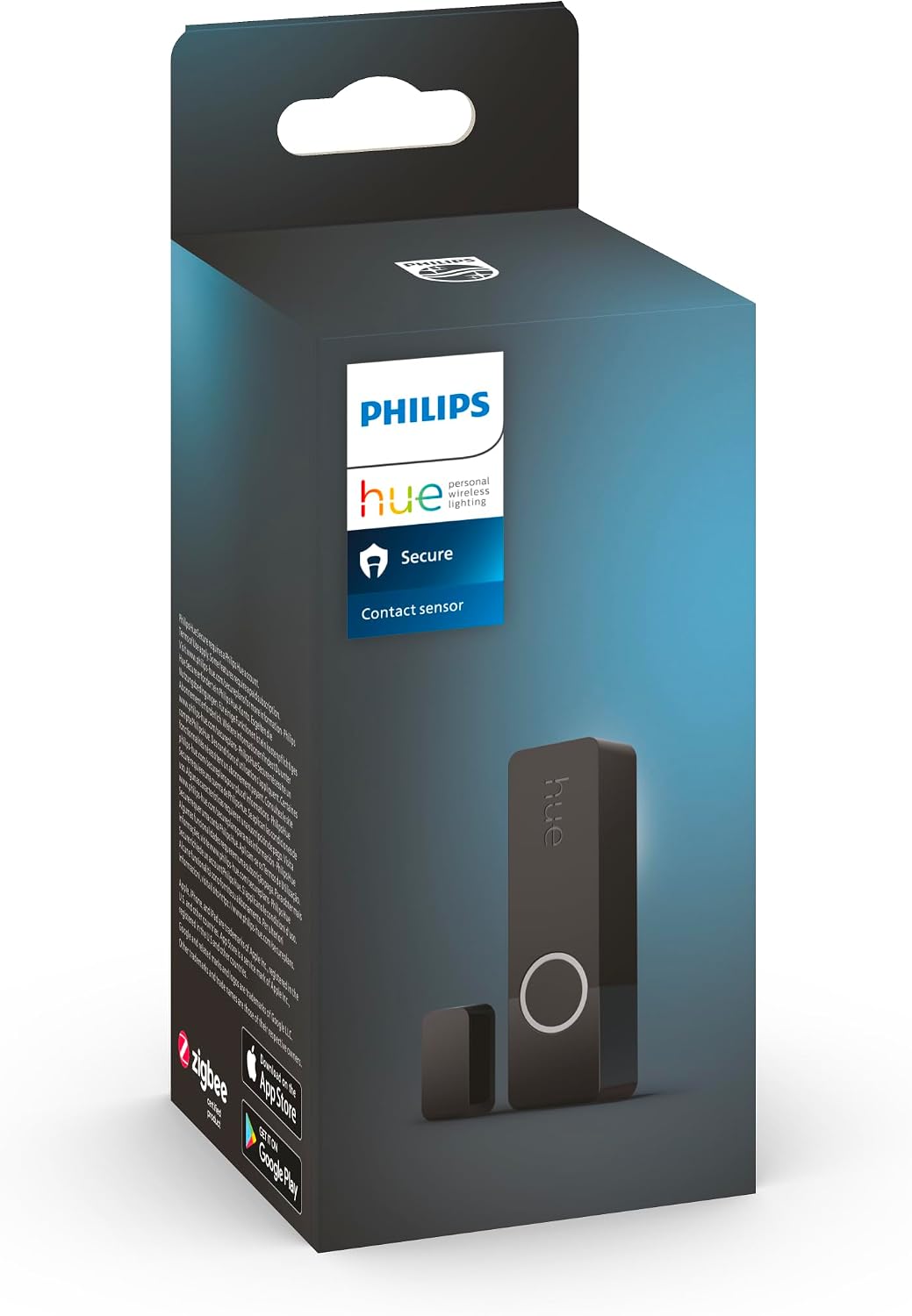 Detalle de Philips Hue Secure Raven – czarny czujnik kontaktu z alarmem świetlnym