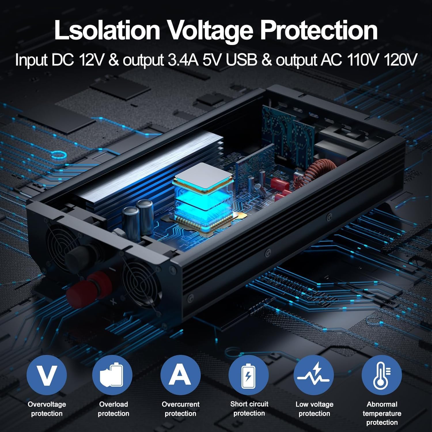 Detalle 2 de 3000W Power Inverter 12V to 120V