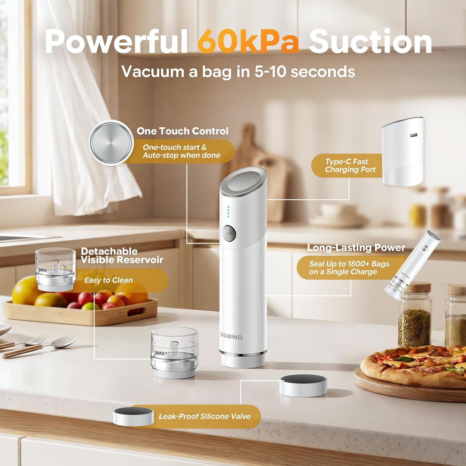 Thumbnail 1 de Handheld Vacuum Sealer with 45 Reusable Bags