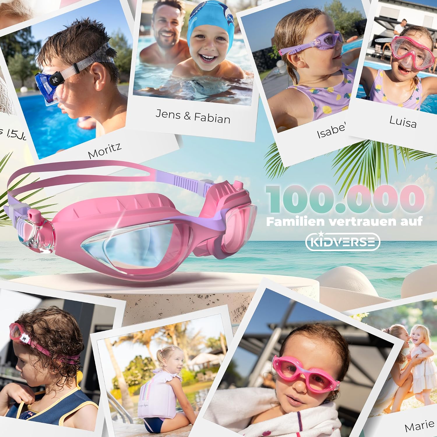Thumbnail 6 de KIDVERSE Schwimmbrille Kinder – Bequeme Taucherbrille für 3–13 Jahre mit UV-Schutz, Anti-Beschlag und passgenauer Dichtung