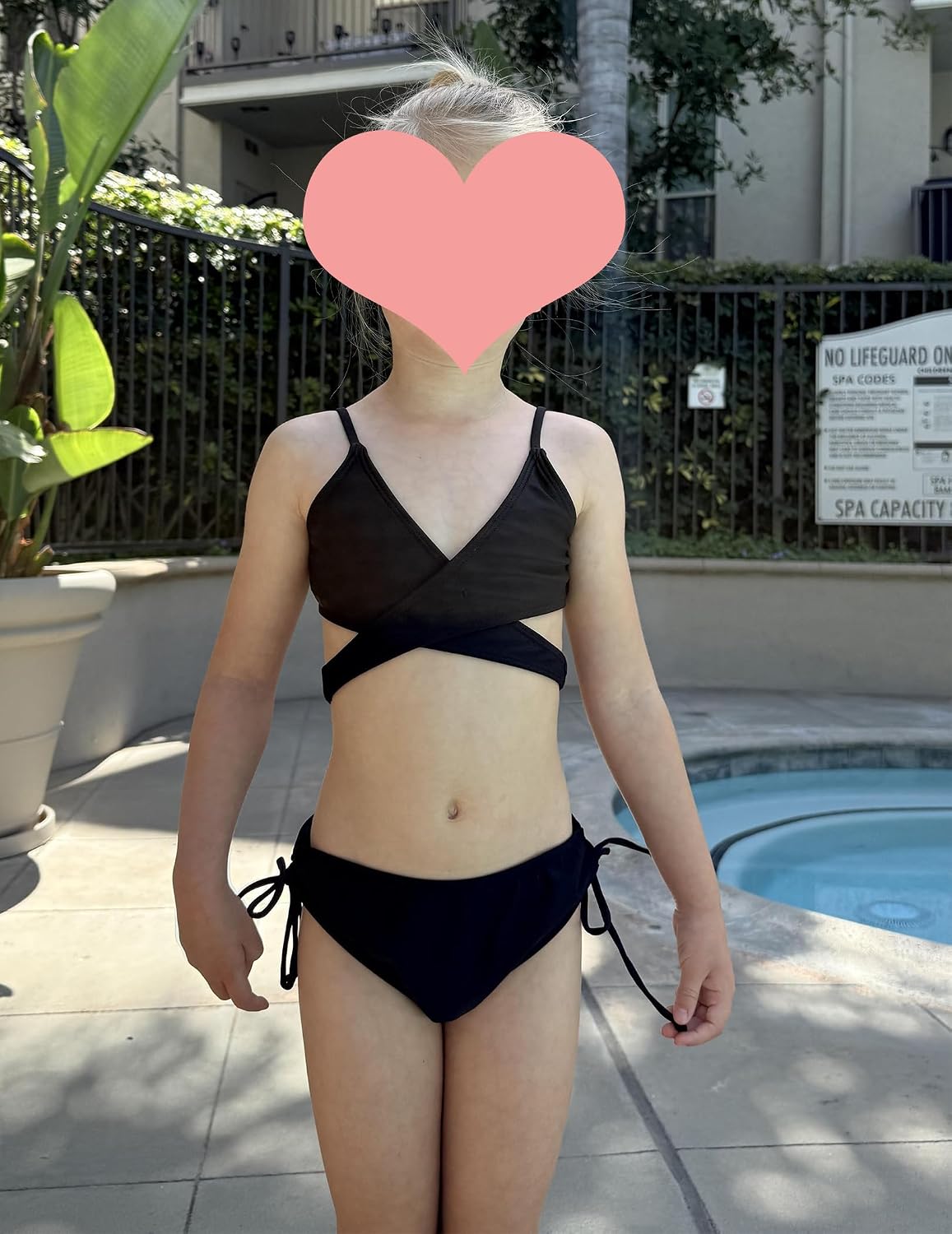 Detalle de Maillot de bain fille Arshiner 2 pièces (bustier croisé + slip) 6 à 14 ans