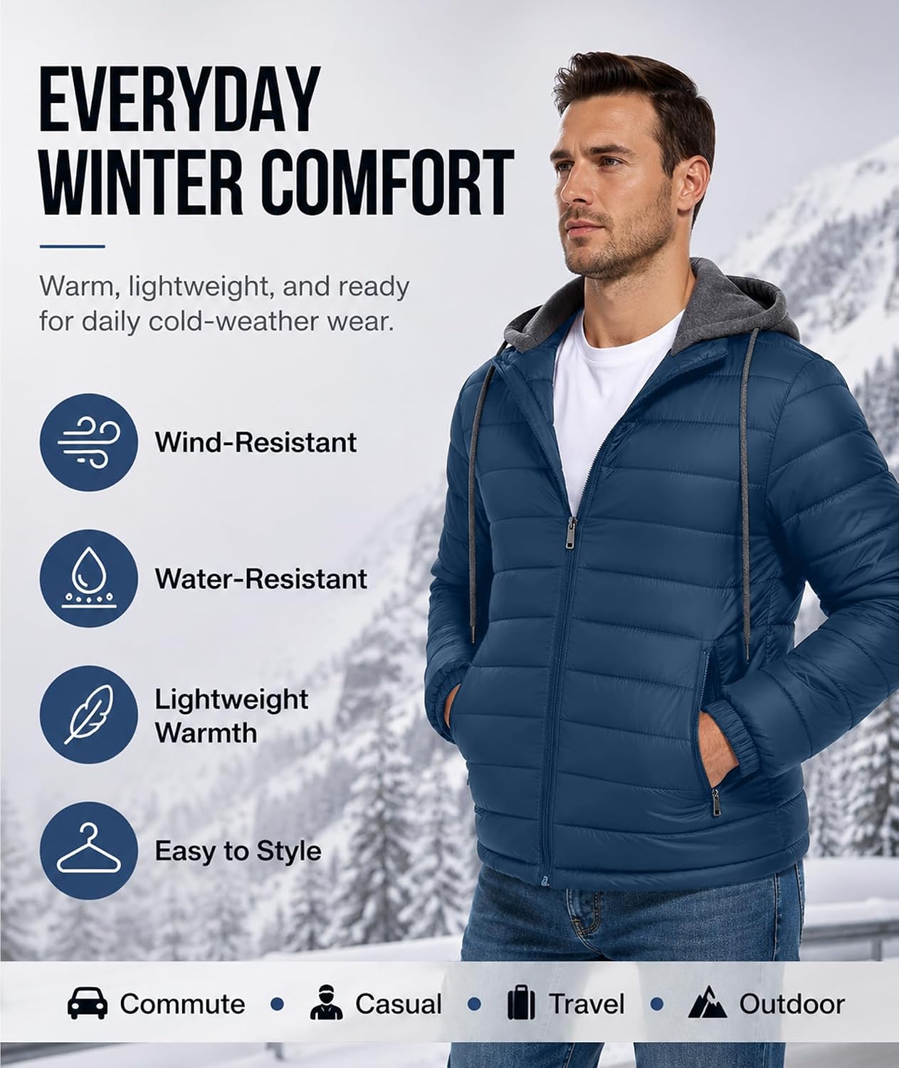 Detalle 2 de SWISSWELL Men's Nylon Puffer Jacket
