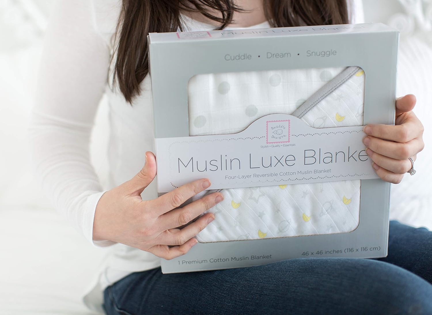 Thumbnail 5 de SwaddleDesigns Cotton Muslin Blanket, 46 x 46 Inches